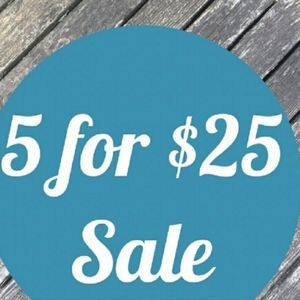 5 for $25 clothing sale!